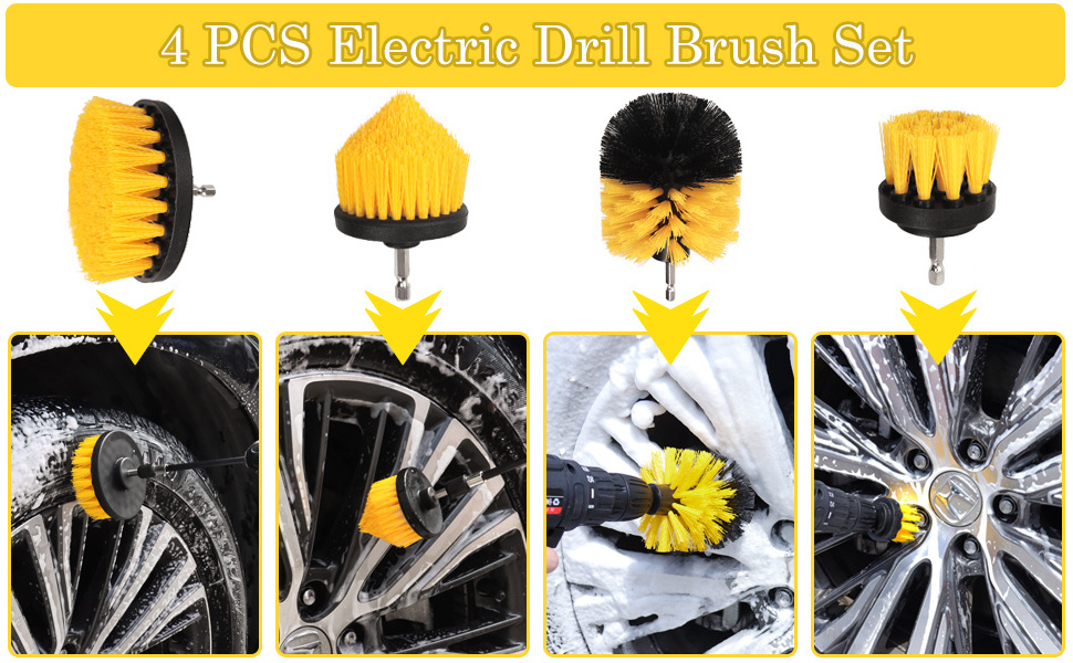 Aplus Car Detailing Brush Set 27pcs Car Cleaning Kit Wheel Tire Brushes Car Wash Kits Mitt Mop Sponge with Wheel Rim Brush