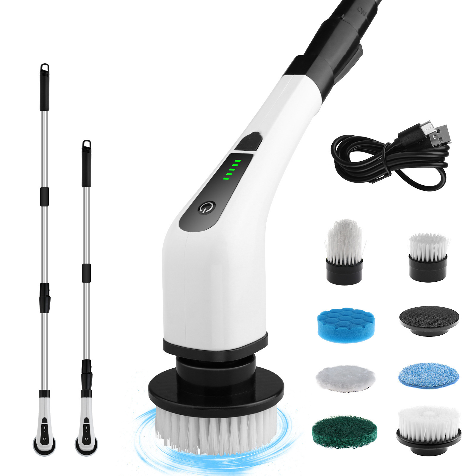 New Handheld 7in1 Kitchen Household Electric Spin Scrubber Cleaning Brush Brush Multifunctional Electric Brush Cleaner