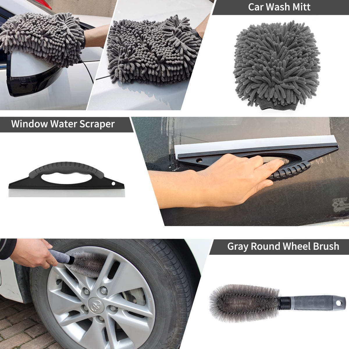 23 Pieces Car Cleaning Kit Car Detailing Brush Set Car Wash kit with Towels Tire Brush Detailing Washing Tools Brush