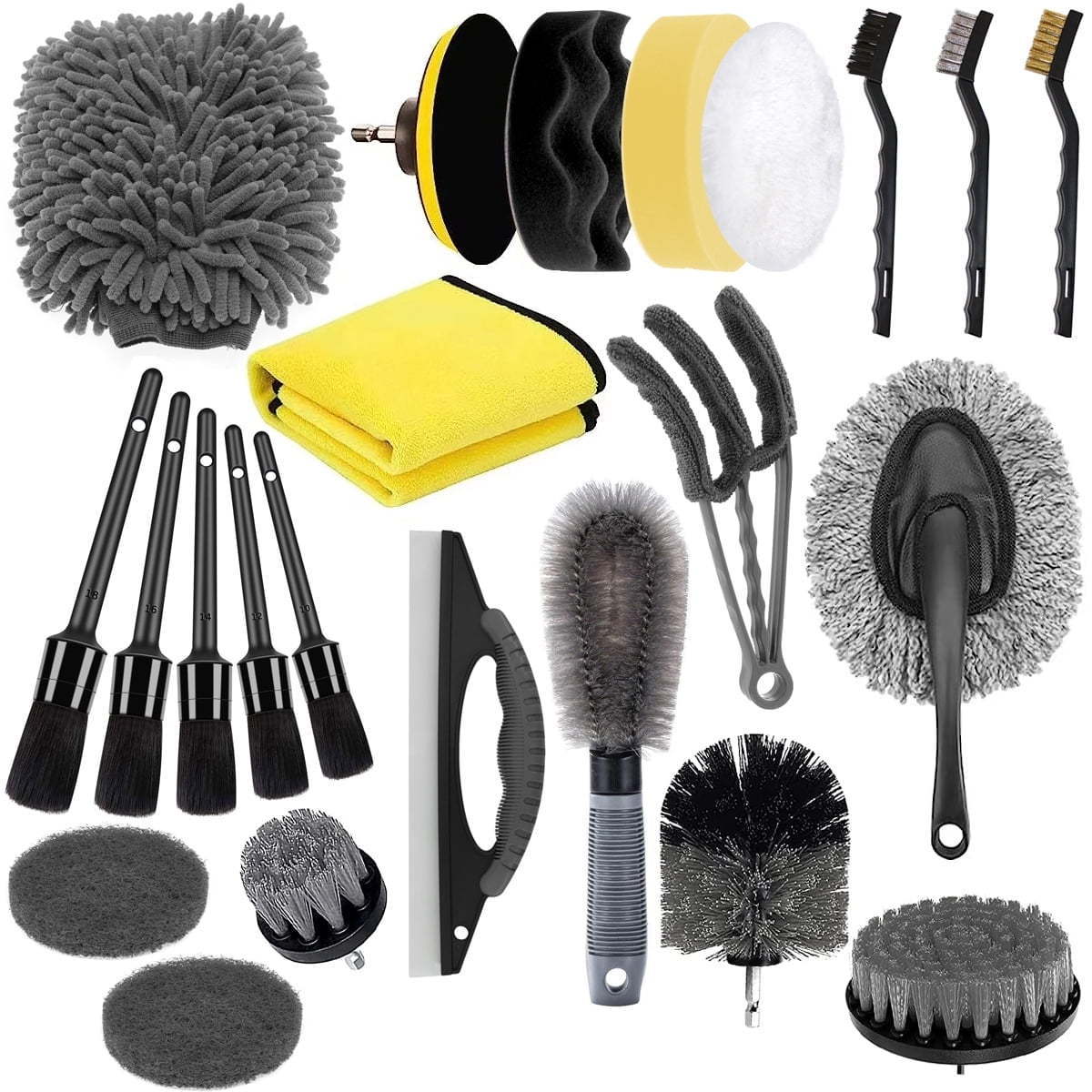 23 Pieces Car Cleaning Kit Car Detailing Brush Set Car Wash kit with Towels Tire Brush Detailing Washing Tools Brush