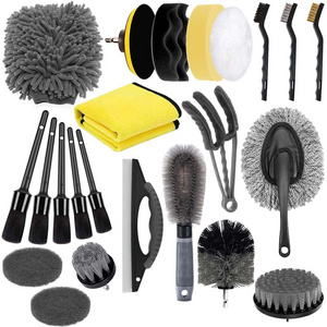 23 Pieces Car Cleaning Kit Car Detailing Brush Set Car Wash kit with Towels Tire Brush Detailing Washing Tools Brush