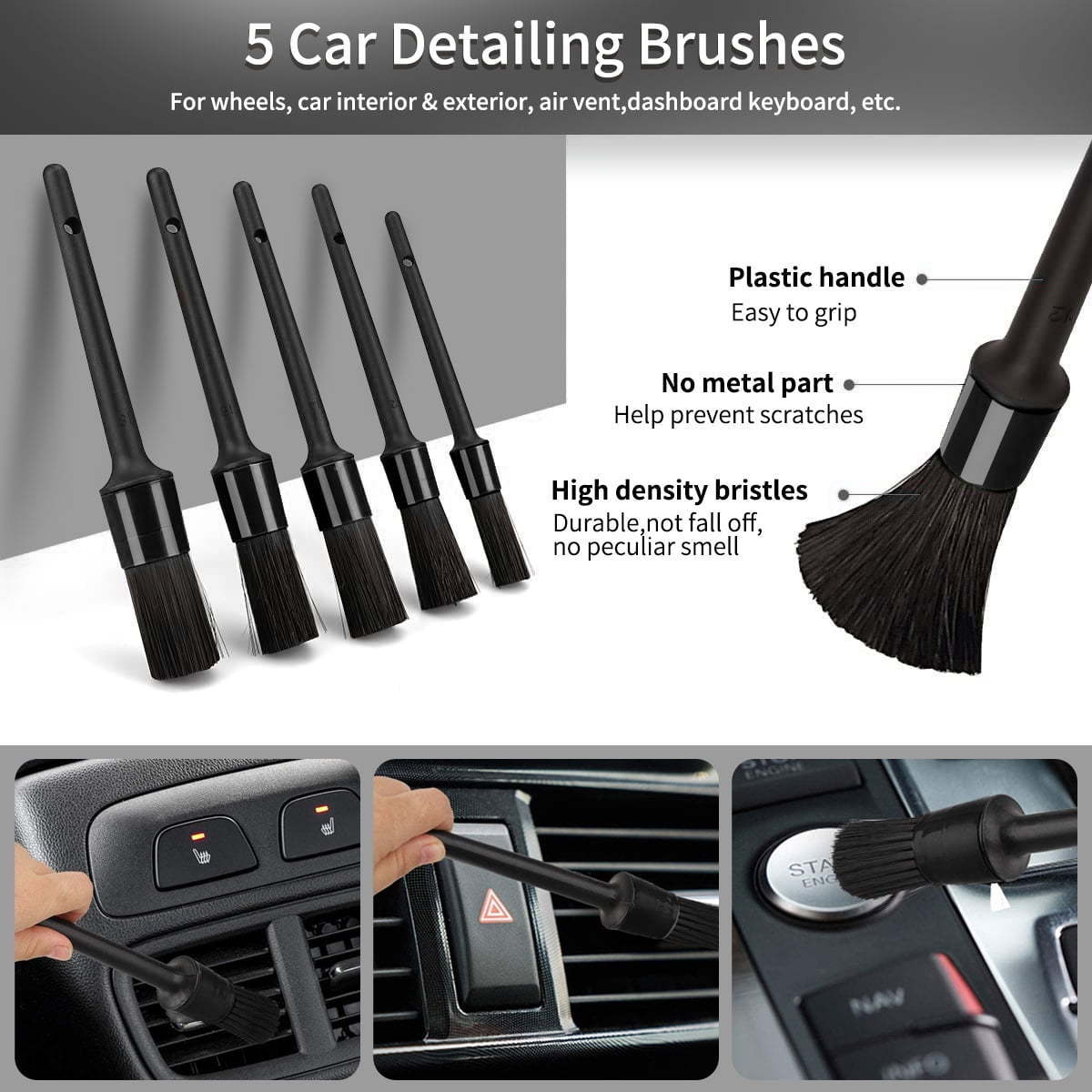 23 Pieces Car Cleaning Kit Car Detailing Brush Set Car Wash kit with Towels Tire Brush Detailing Washing Tools Brush