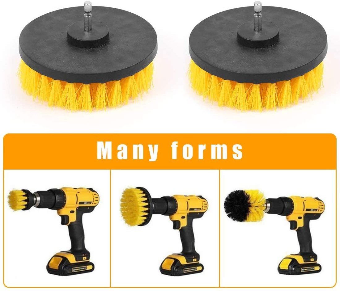 3 Piece Car Drill Brush Set for Battery Screwdriver 2'/3.5'/4' Brush Drill Power Scrubber Cleaning Brush Extended Attachment Set