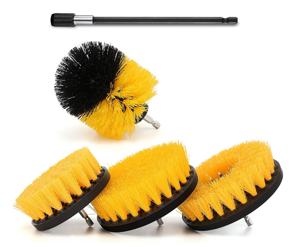 Drill Scrub Kit Grout Brush Drill Brush Set with Extender Scrub Brush