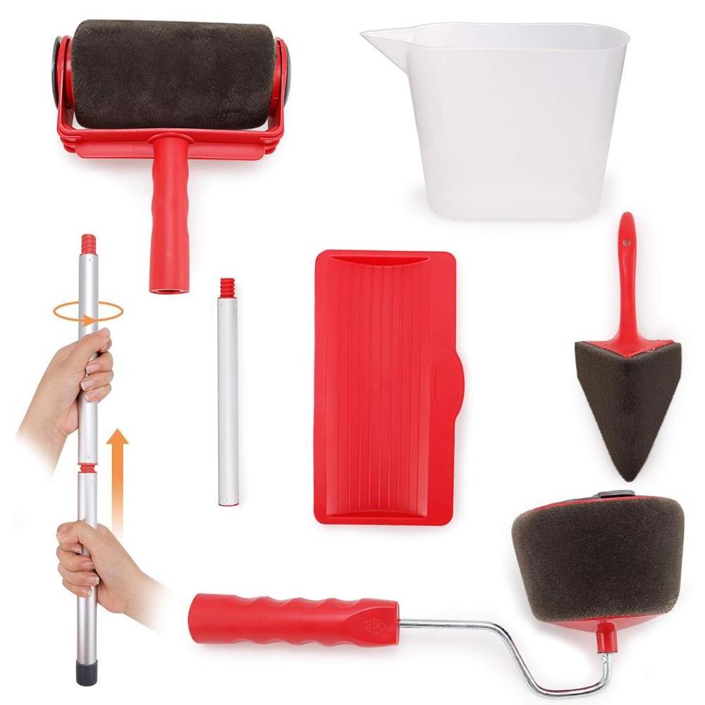 Paint Roller Kit,Pro Edger DIY Brush Handle Room Wall Painting Runner Roller Tool Home Wall Decorative