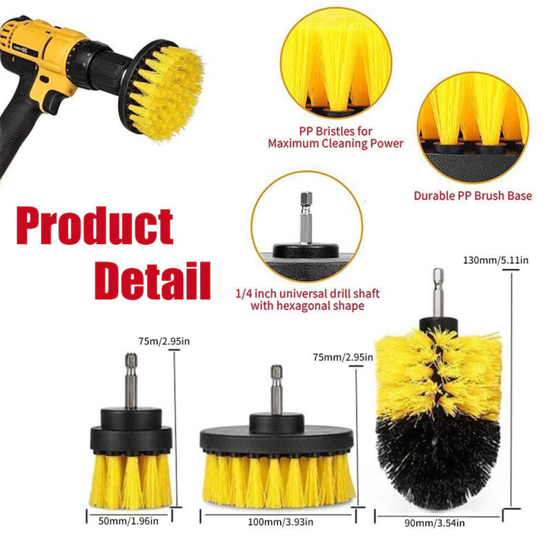 Detailing Brush Set Car Cleaning Brushes Power Scrubber Drill Brush For Car Leather Air Vents Rim Polisher Bathroom Cleaning Kit