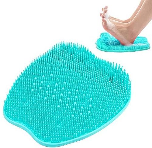 Shower Foot Scrubber, Bath Foot Scrubber Mat with Non-Slip Suction Cups and Soft Bristle