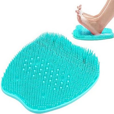 Shower Foot Scrubber, Bath Foot Scrubber Mat with Non-Slip Suction Cups and Soft Bristle