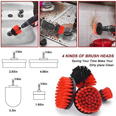 18 Pcs Car Cleaning Tools Kit with Car Detailing Brush Set,Auto Detailing Drill Brush Set