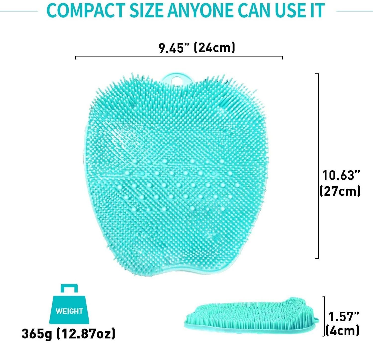 Shower Foot Scrubber, Bath Foot Scrubber Mat with Non-Slip Suction Cups and Soft Bristle