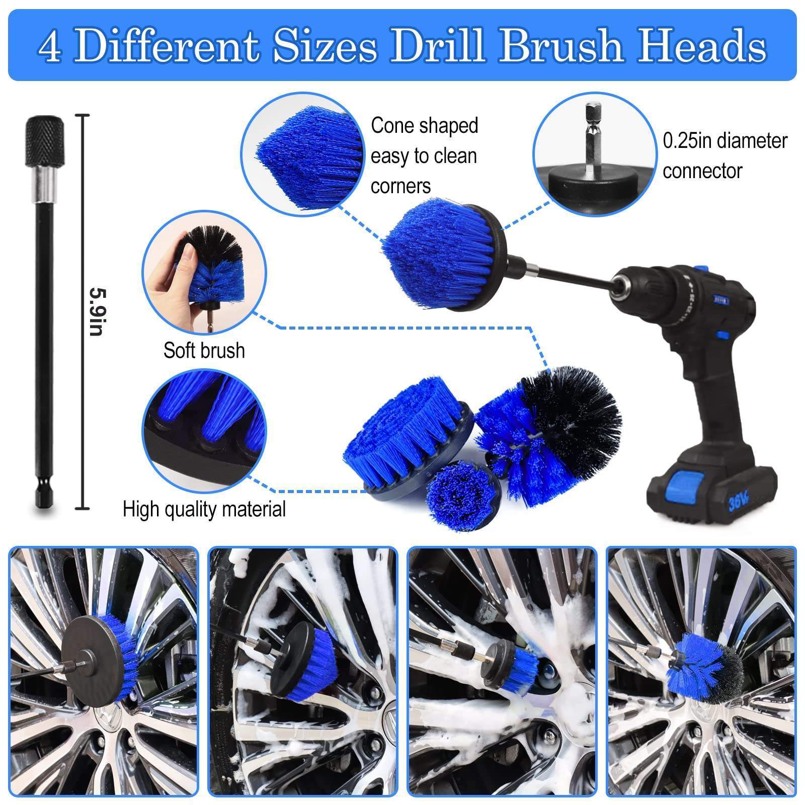 Car Cleaning Wash Brush Cleaner Set 27 Pcs Car Wash Cleaning Kit For Car Interior Cleaning