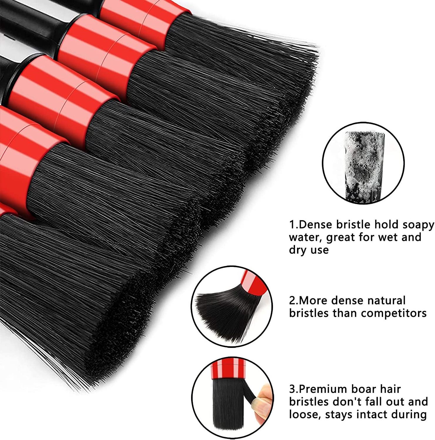 Auto Detail Tools Product Car Detailing & Wash Brush Kit Cleaning Boar Hair Brush 10 Pcs Wheel Dashboard Car Accessories