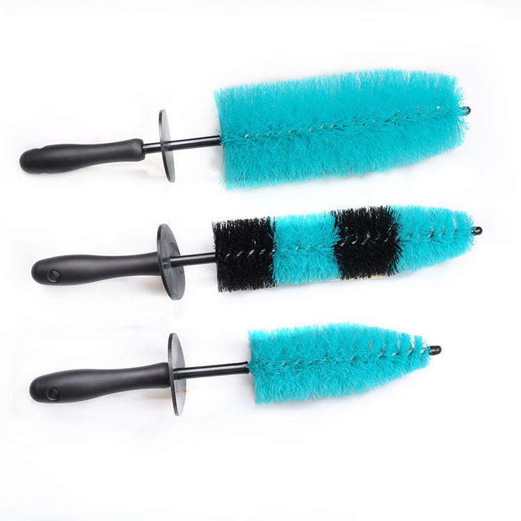 3pc Wheel Cleaner Brush Long Car Rim Cleaning Soft Bristle Master Wheel Brush Extended Reach Wheel Gerbils