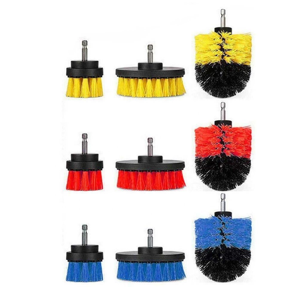 3 Piece Car Drill Brush Set for Battery Screwdriver 2'/3.5'/4' Brush Drill Power Scrubber Cleaning Brush Extended Attachment Set