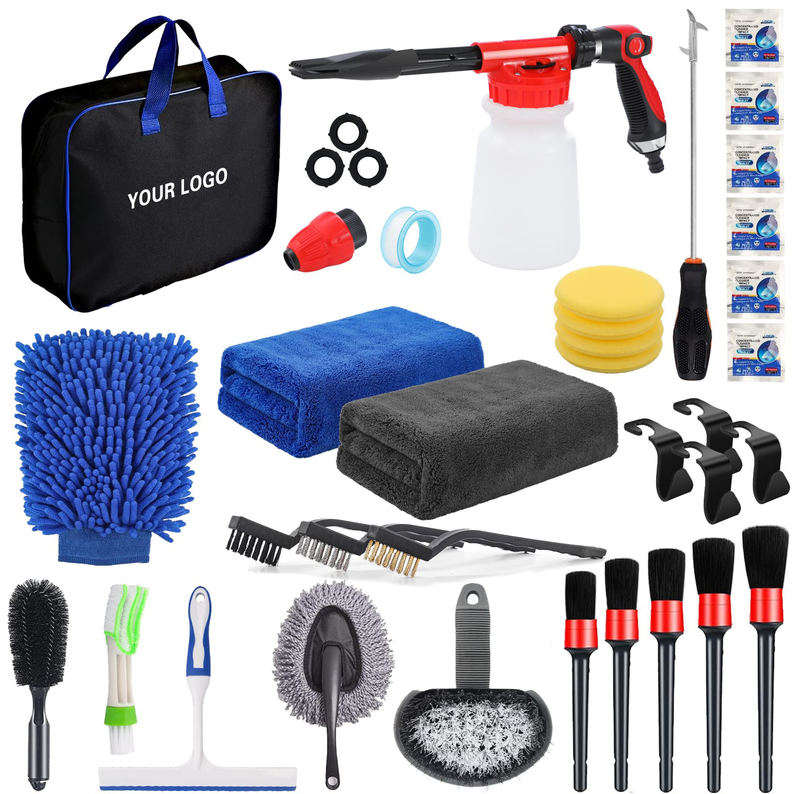 33 Pcs Detail Brush for Auto Equipment Products High Quality Car Wash Detailing Brushes