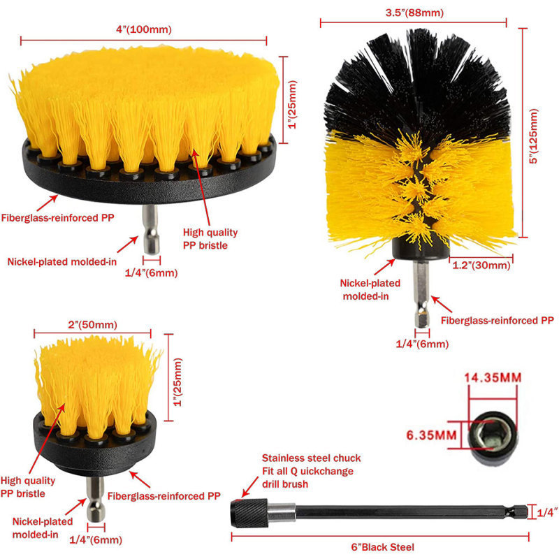 Detailing Brush Set Car Cleaning Brushes Power Scrubber Drill Brush For Car Leather Air Vents Rim Polisher Bathroom Cleaning Kit