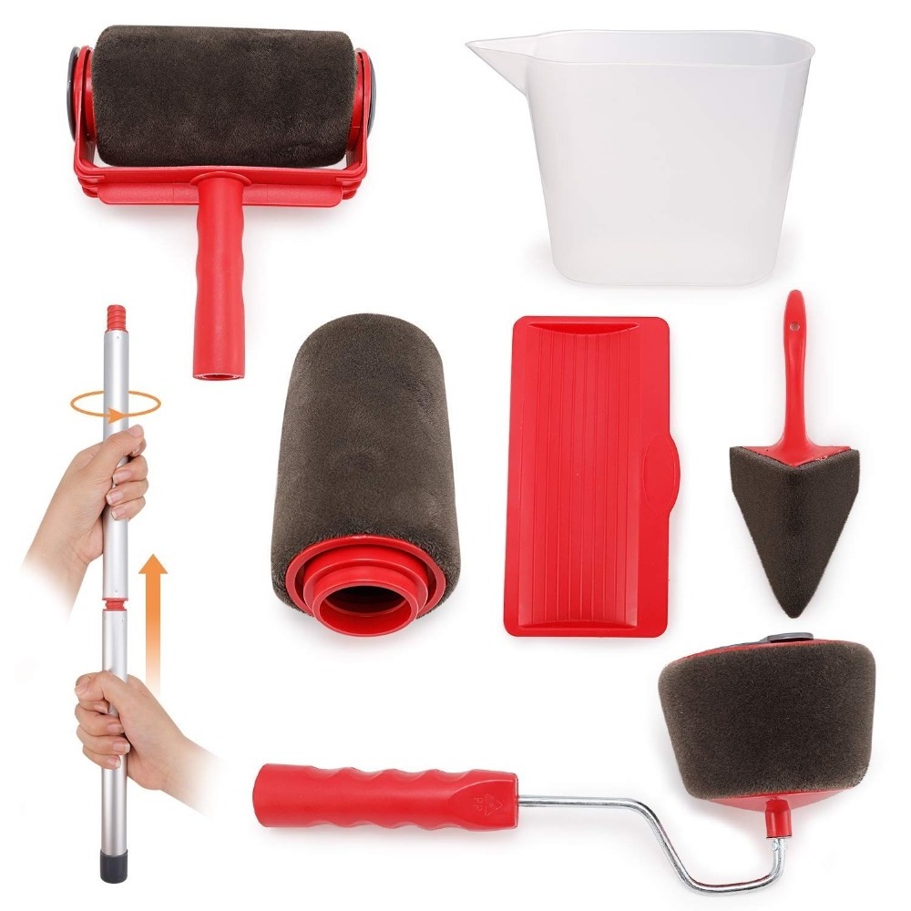 Paint Roller Kit,Pro Edger DIY Brush Handle Room Wall Painting Runner Roller Tool Home Wall Decorative