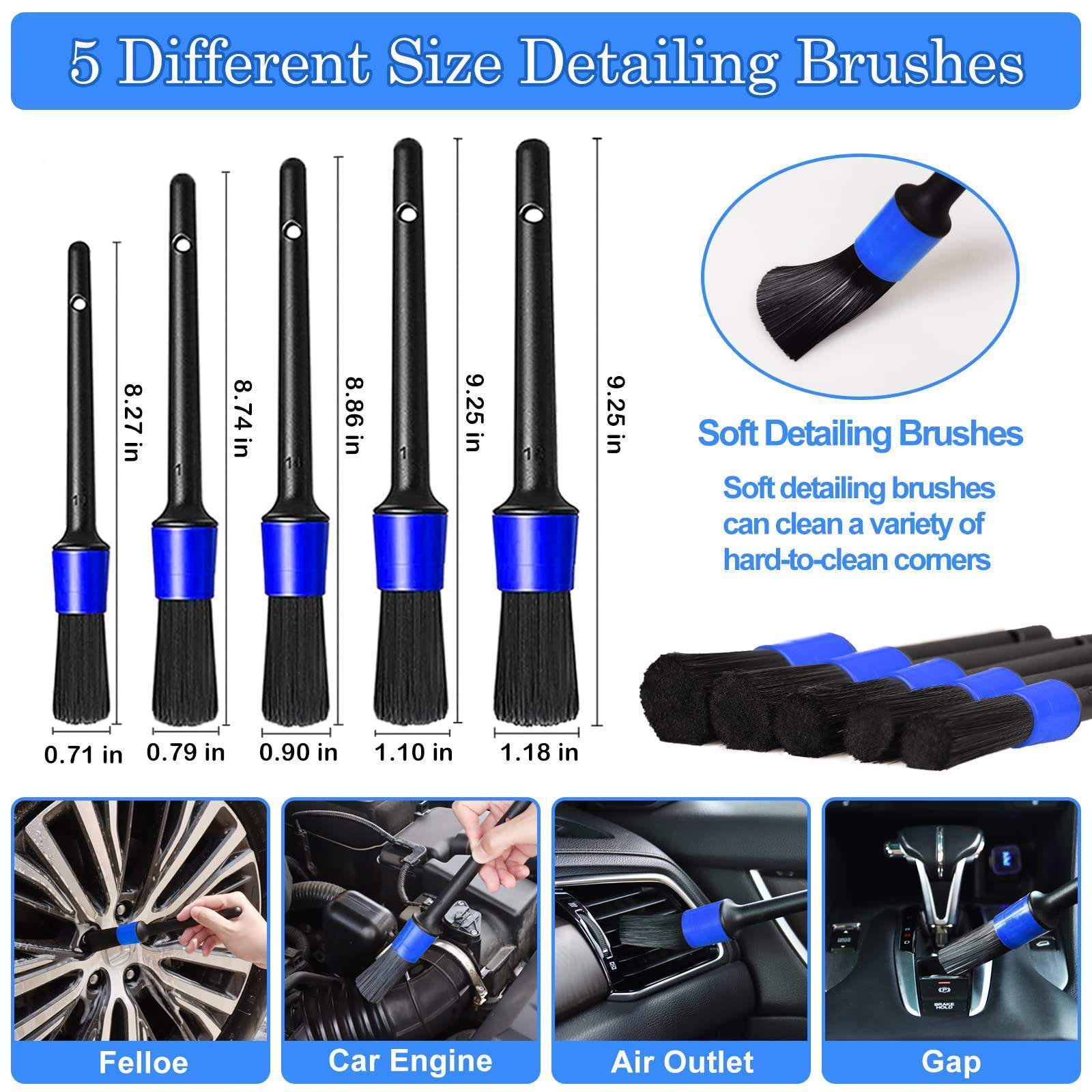 Car Cleaning Wash Brush Cleaner Set 27 Pcs Car Wash Cleaning Kit For Car Interior Cleaning