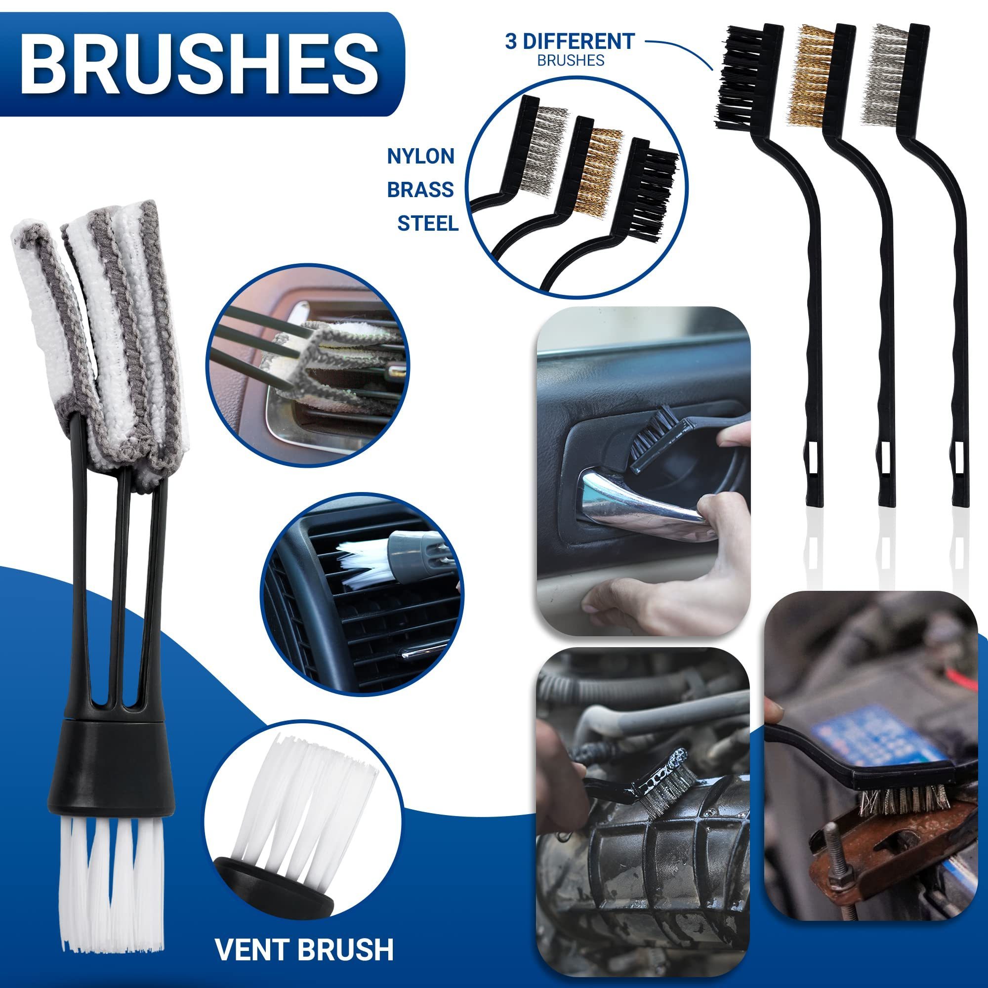 25Pcs Car Detailing Brush Set Detailing Brushes Kit Car Cleaning Kit Windshield Cleaning Tool Professional Car Care kit