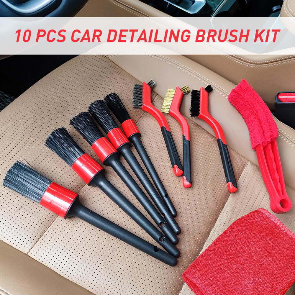 10 Pcs Detailing Kit Car Interior Brush Cleaning Brushes Vehicle Supplies Truck Detail Cleaner Kitsvehicles Tire Set Motorcycle