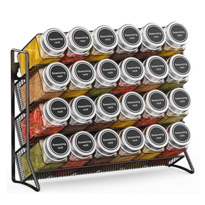 Custom 4 Tier Cabinet Wall Mount Tower Seasoning Standing Hanging Countertop Shelf Storage Organizer Kitchen Spice Rack