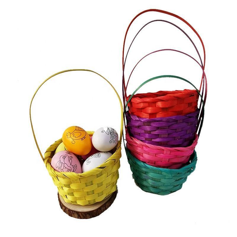 Eco-Friendly Picnic Wicker Fruit Vegetable Bamboo Gift Baskets Bread Wooden Woven Rattan Bamboo Storage Easter Basket