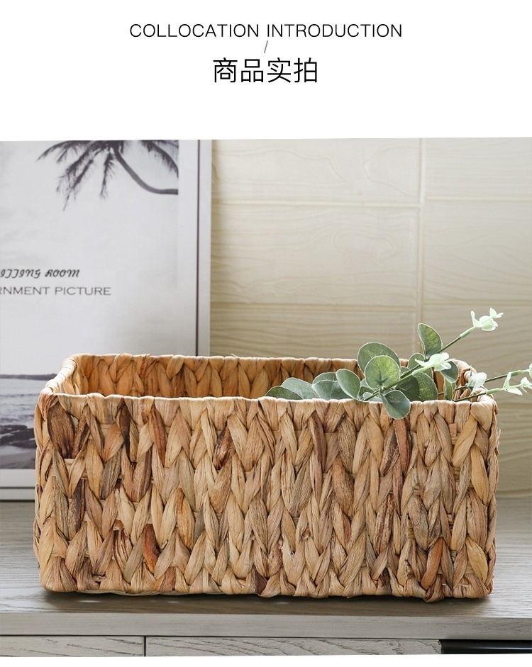 Home Decor Basketry Rattan Seagrass Hanging Wicker Laundry Rolling File Cabinet Water Hyacinth Storage Basket