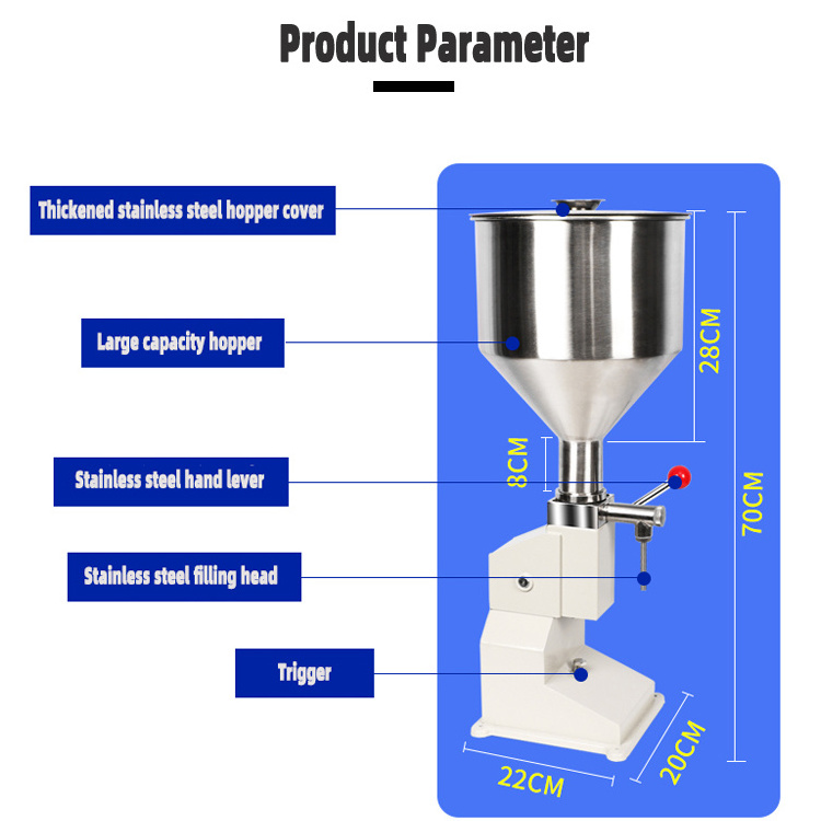 Manual 50Ml/100Ml Milk Yogurt Lotion Perfume Paste Water Filling Machine Jam Essential Oil Grease Coffee Water Filling Machine