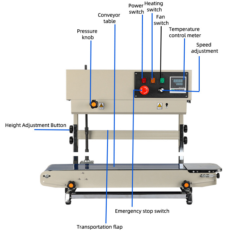 Automatic Horizontal Plastic Food Bag Sealer Foil Sealing Machines Continuous Mini Packaging Heat Sealing Machines Packet Sealer