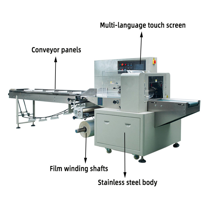 Food Gummy Bread Bakery Vegetables Grain Bar Automatic Packing Machine Horizontal Ice Cream Popsicle Pasta Candy Packing Machine