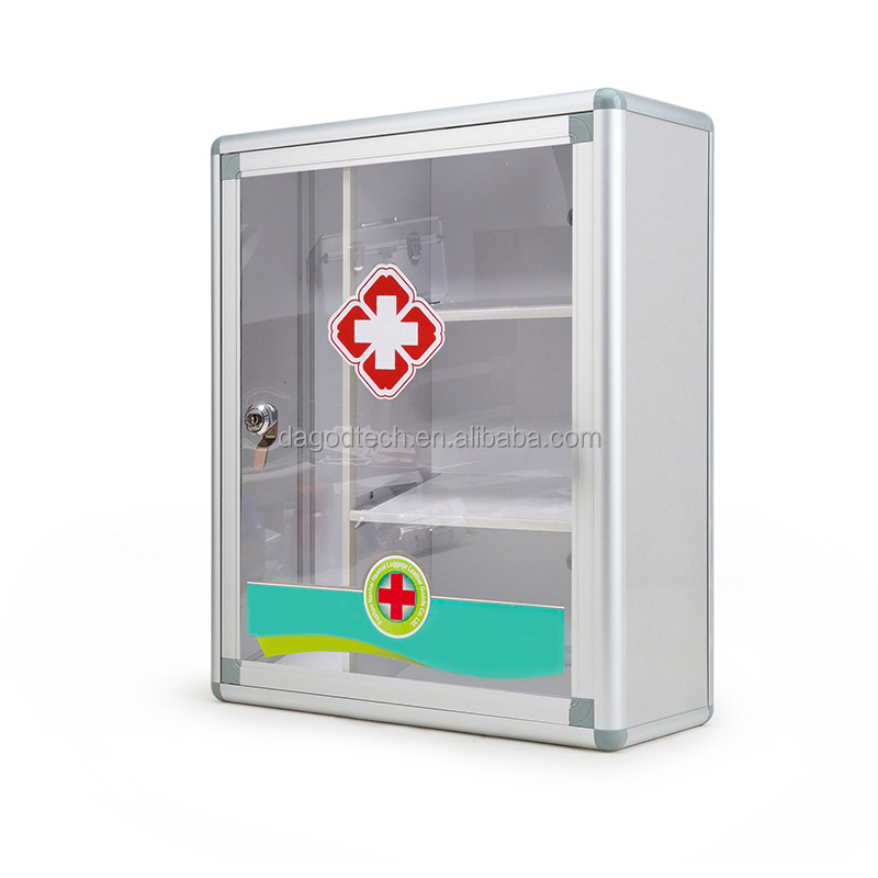 Hot selling Medicine Cabinet with Lock First Aid Cabinet Wall Mounted Bathroom Storage Hanging Medical Cabinet