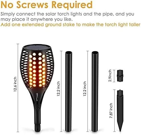 Solar Torch Lights Waterproof Outdoor Dancing Flames, Flickering Garden Lights, solar powered Pathway Patio Lights torch light