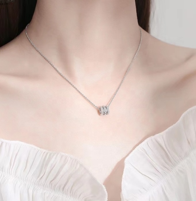 s925 Sterling silver small waist Necklace Women's micro diamond clavicle chain