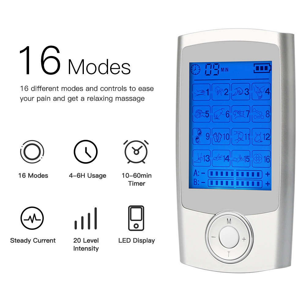 High Quality 16 Modes Health Care Digital Therapy Massager Pulse Device Muscle Stimulator Digital Pulse Body Massage