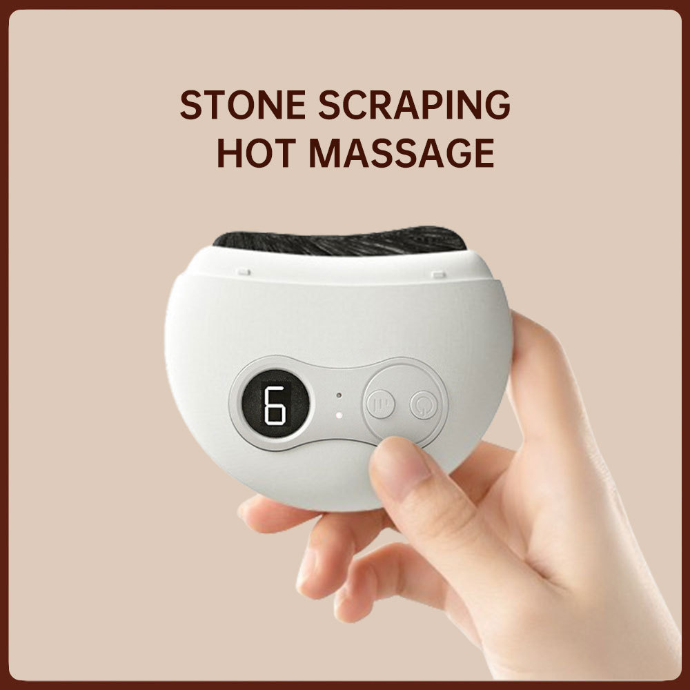 Factory Original Design BianStone GuaSha Scraping Black Electric Vibration Facial Massage Tool Body Bian Stone Gua Sha