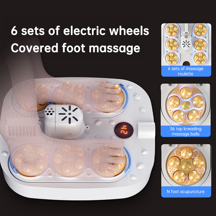 6 Electric Wheels Folding Heat Foot Spa Massager Heated Bath Automatic Foot Bath With Massage For Pedicure