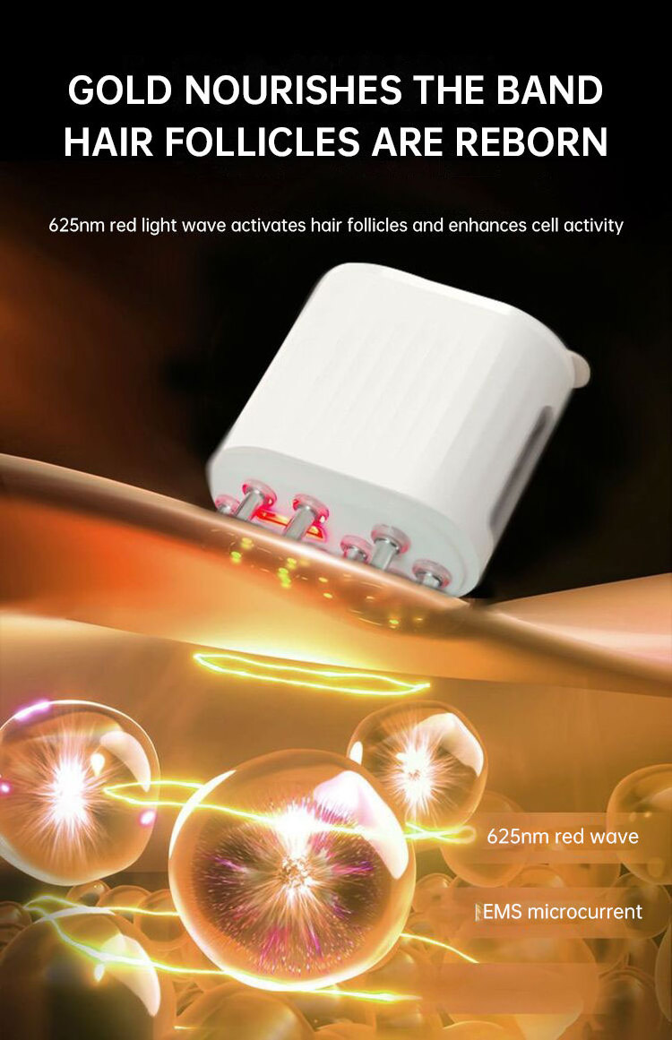 2 in 1 Red Light Wave Anti Hair loss Scalp Massager Head Scalp Oil Inside Applicator Electric Comb for Hair Growth