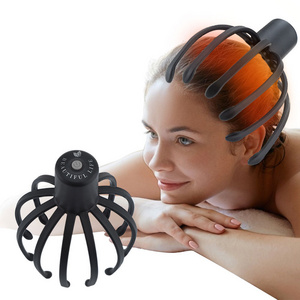 Elastic Led Red Light 3 Levels Vibration Cordless Usb Rechargeable Octopus Claw Hair Scalp Head Massager Octopus