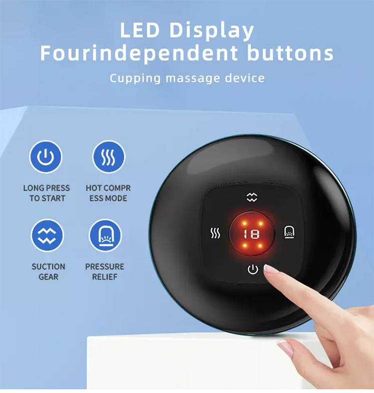 Dropshipping Portable Electric 6 Settings Vacuum Suction Scrap Back Guasha Massage Tool Smart Cupping Therapy Massager