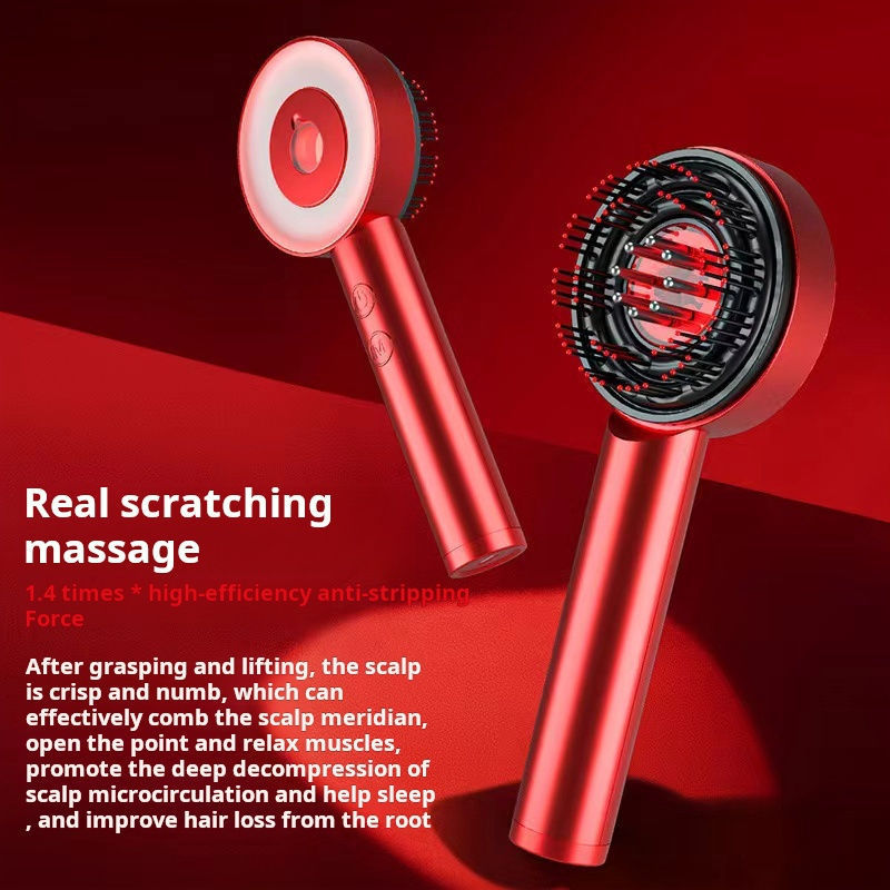 2024 New Hair Growth Applicator Hair Oil Comb Heating Electric Scalp Massage Brush Brush Electric Red Light