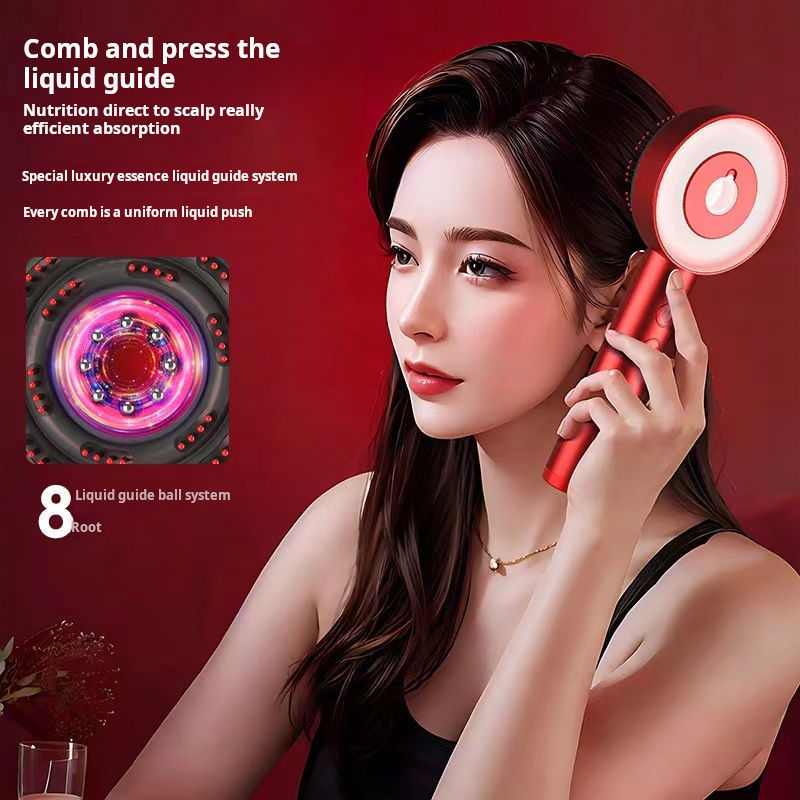 2024 New Hair Growth Applicator Hair Oil Comb Heating Electric Scalp Massage Brush Brush Electric Red Light