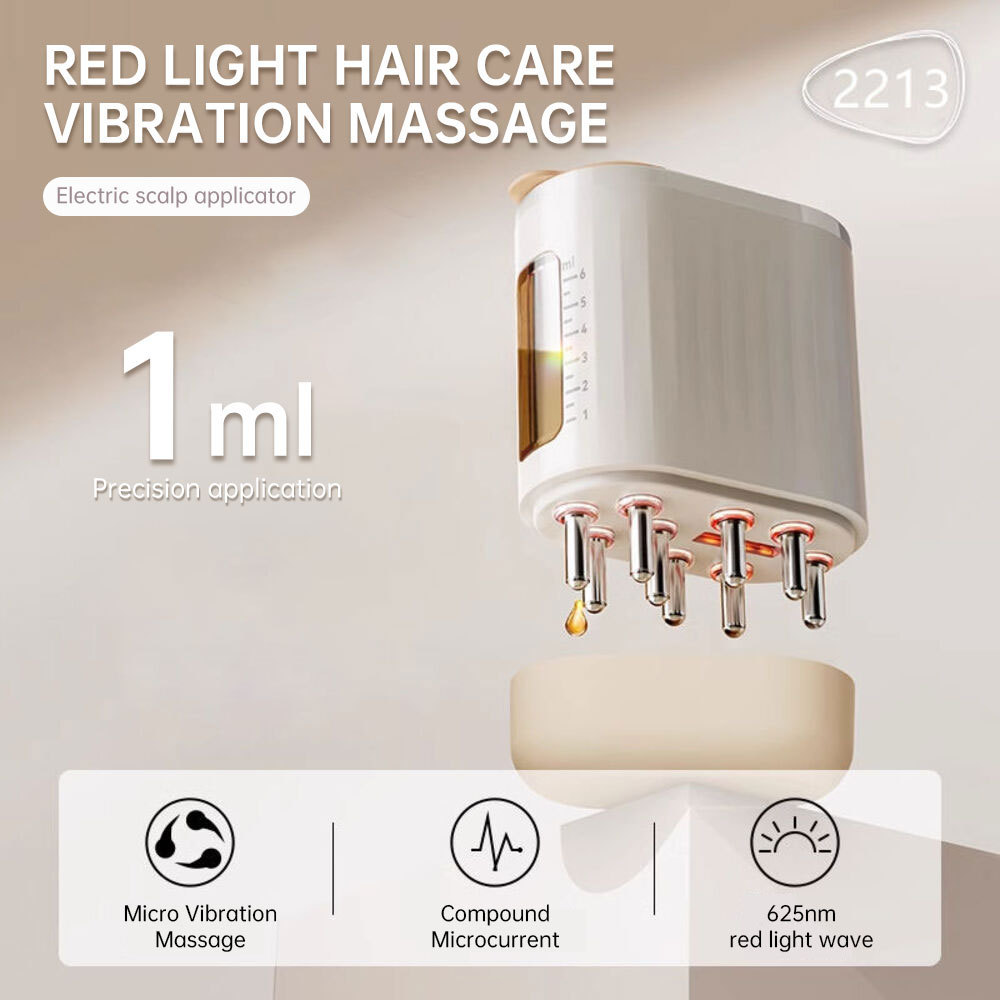 2 in 1 Red Light Wave Anti Hair loss Scalp Massager Head Scalp Oil Inside Applicator Electric Comb for Hair Growth