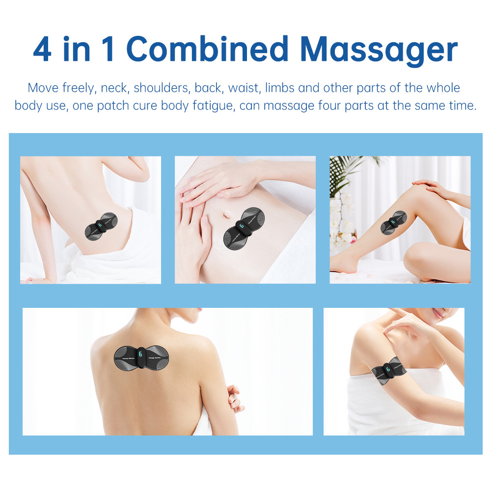 4 In 1 Wireless Remote Control Neck Massage Sticker Pads Tens Ems Massager Pulse Ems Full Body Massager