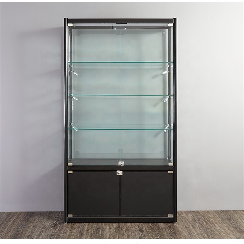 Locking Glass Showcase for Shop Mobile Phone Store Display Fixture Cheap Wall Display Cabinet