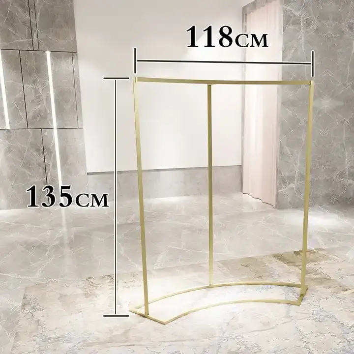 Luxury High End Retail Store Fixture Hanging  Furniture wall mounted Clothing RackGold Clothing Display Rack for Clothing Store