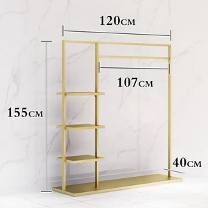 Chinese manufacturer wholesale custom design rose gold clothing racks clothes display racks shelf for clothing shop