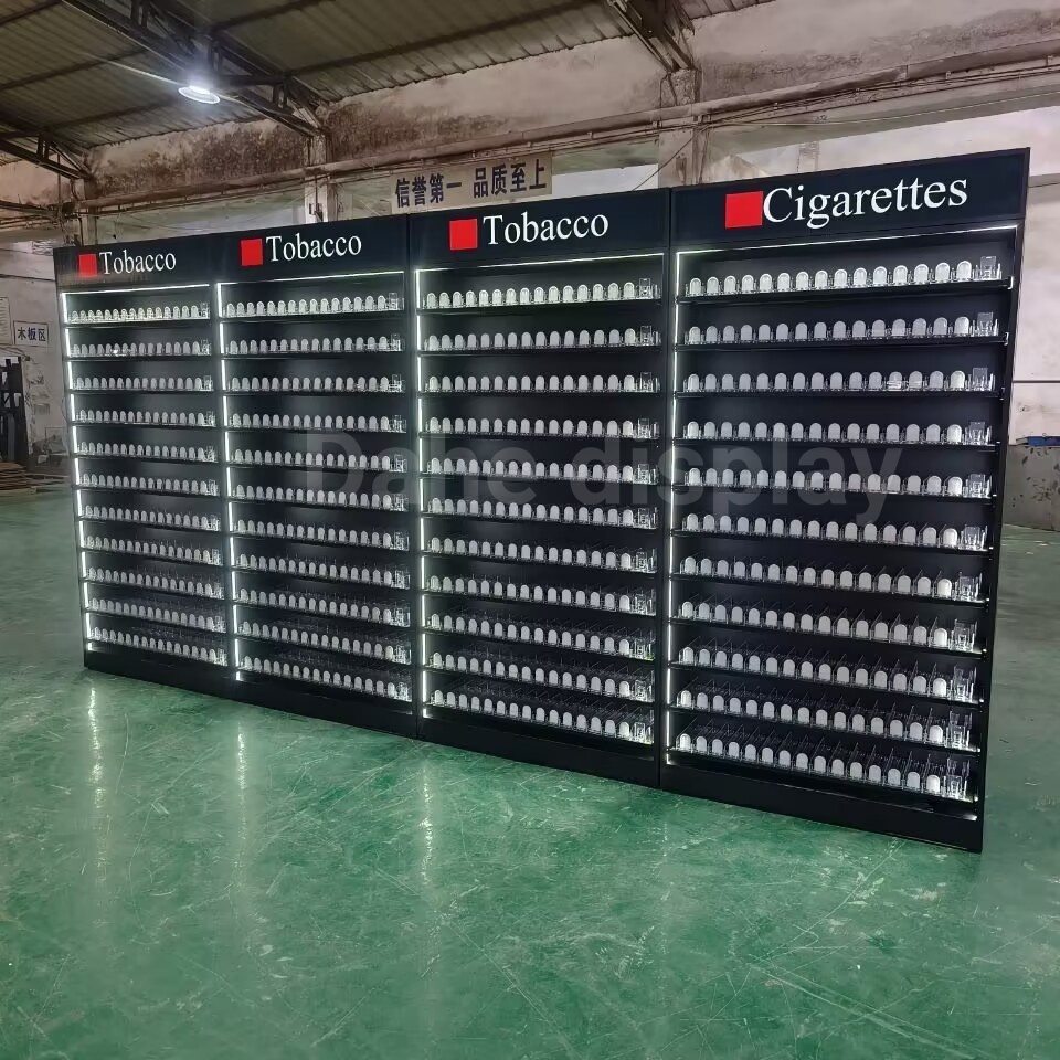 Cigarette Cabinet Stand Display Packs Wine Tobacco Display Showcase Store Cigarettes Display Rack With Led Light