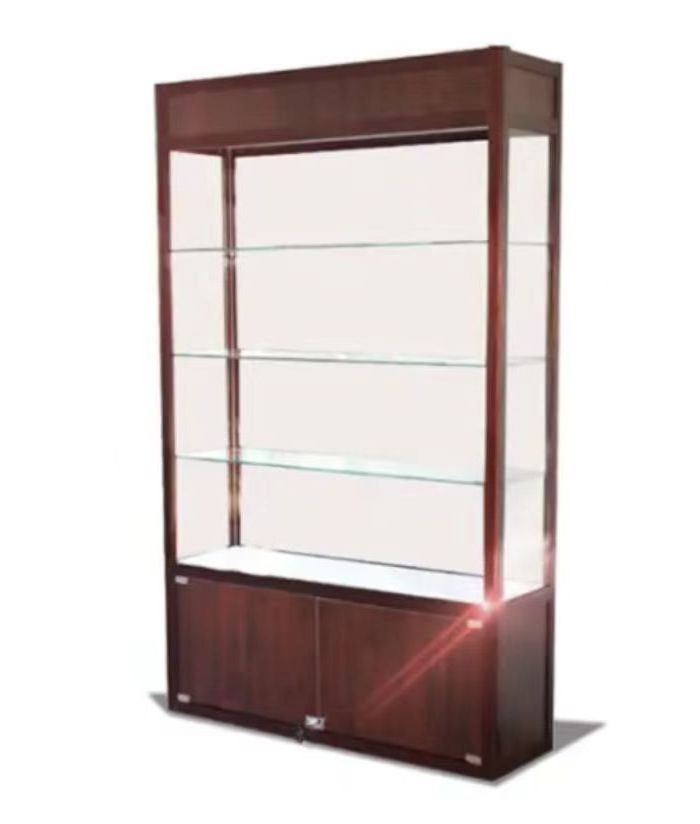 Factory supply Luxury Shop Used Lockable Glass Doors Ornaments Storage CabinetGlass Display Cabinet With led lights