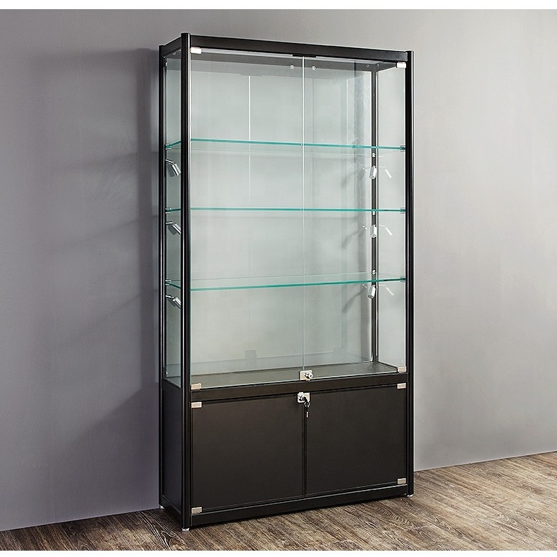 Locking Glass Showcase for Shop Mobile Phone Store Display Fixture Cheap Wall Display Cabinet