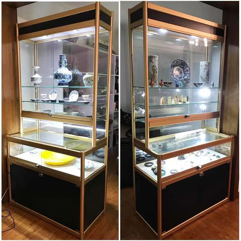 L-shaped glass display case boutique container cosmetics jewelry display cabinet mobile phone case pendant counter